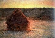 hay stack at sunset,frosty weather Claude Monet
